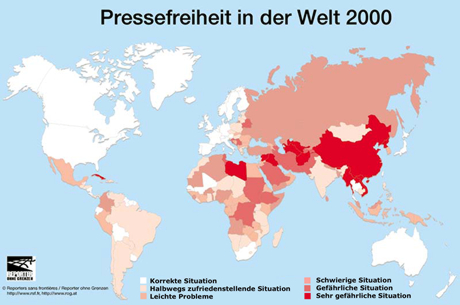 Grafik: Pressefreiheit in der Welt 2000 